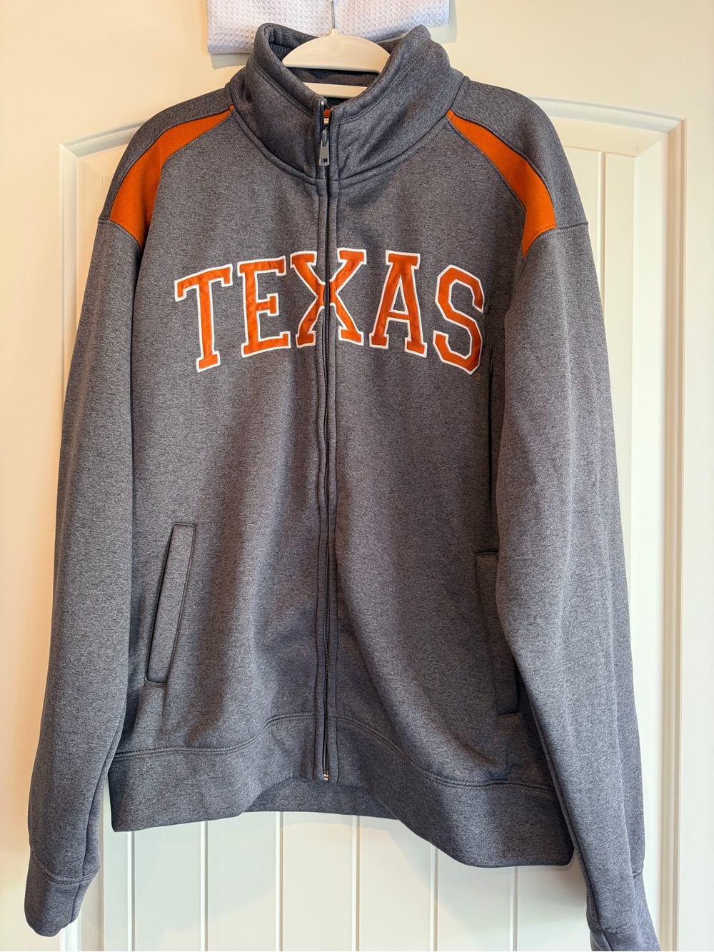Texas Longhorns UT Full Zip Track Jacket Unisex Small Gray Orange Campus Drive